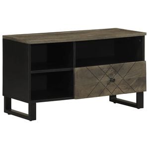 vidaXL Tv-b&auml;nk svart 80x33x46 cm massivt mangotr&auml;