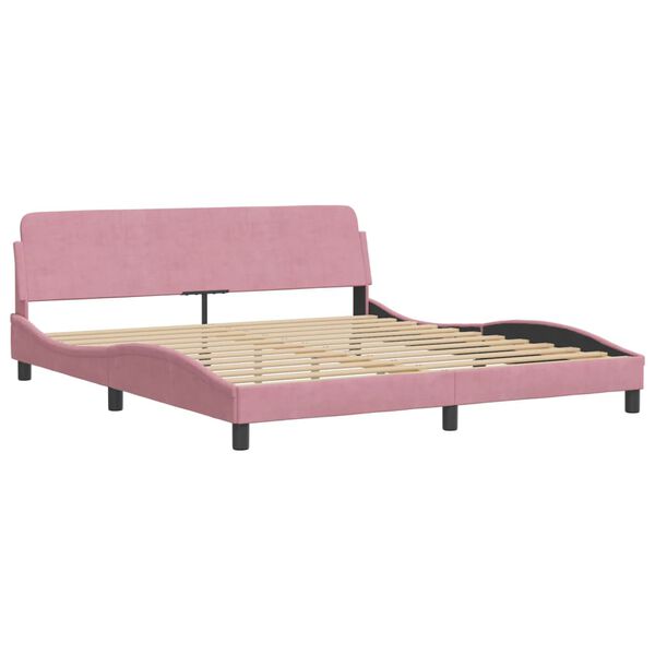 vidaXL Bed with Mattress "Hanko" Pink 180x200 cm Velvet