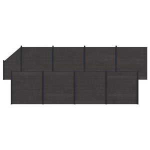 vidaXL St&auml;ngselpanel 9 pcs WPC och aluminium Svart