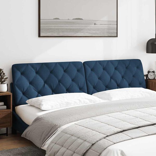 vidaXL Headboard Cushion Blue 200 cm Fabric
