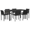 vidaXL Utem&ouml;belset 7 pcs Svart och Anthracit 160 x 80 x 73 cm