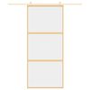 vidaXL Skjutdörr guld 90x205 cm klart ESG-glas och aluminium