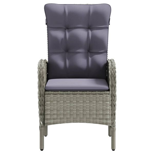 vidaXL Matgrupp f&ouml;r tr&auml;dg&aring;rden med dynor 3 delar gr&aring; och svart