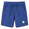 vidaXL Barnshorts med sn&ouml;re bl&aring; melange 116