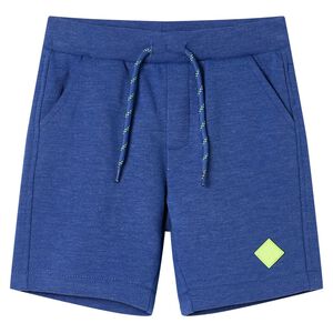 vidaXL Barnshorts med sn&ouml;re bl&aring; melange 116
