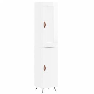 vidaXL H&ouml;gsk&aring;p vit h&ouml;gglans 34,5x34x180 cm konstruerat tr&auml;