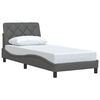 vidaXL Bed Frame without Mattress Dark Grey 80x200 cm Fabric