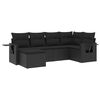 vidaXL Loungegrupp med dynor 6 delar svart konstrotting