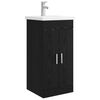 vidaXL Badrumsspegel med handfat Svart ek 42 x 40 x 84,5 cm