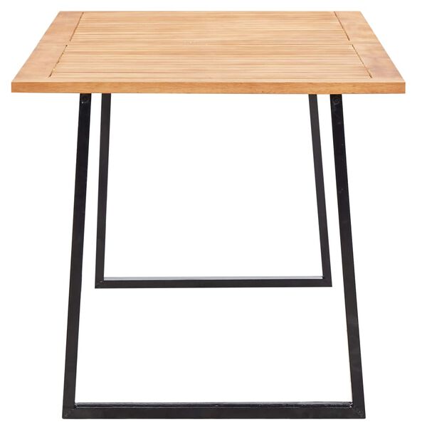 vidaXL Matgrupp för trädgården 7 delar konstrotting och akaciaträ grå