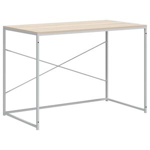 vidaXL Datorbord vit och ek 110x60x70 cm sp&aring;nskiva