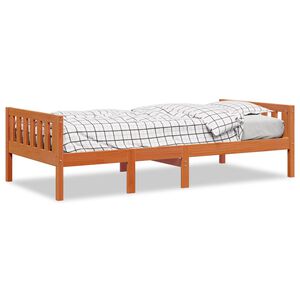 vidaXL Barns&auml;ng utan madrass vaxbrun 90x190 cm massiv furu