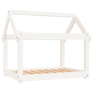 vidaXL Hundb&auml;dd vit 81x60x70 cm massiv furu