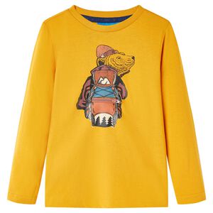 T-shirt med l&aring;nga &auml;rmar f&ouml;r barn ockra 104