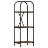 vidaXL Hyllsystem 3 niv&aring;er 40 x 30 x 109 cm Konstruerat tr&auml; R&ouml;kt ek