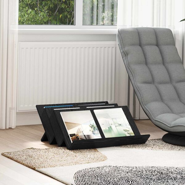 vidaXL Tidningshylla Svart Ek 65 x 53 x 28,5 cm Konstruerat tr&auml;