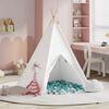vidaXL Teepee Tält Vit 120 x 120 x 150 cm Tyg & Plast