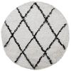 vidaXL Ryamatta PAMPLONA l&aring;ng lugg modern gr&auml;ddvit & svart &Oslash; 80 cm