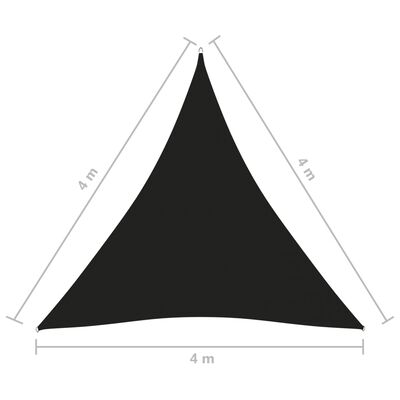 vidaXL Solsegel oxfordtyg trekantigt 4x4x4 m svart
