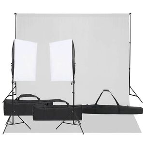 vidaXL Fotostudio med lampor och bakgrund