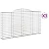 vidaXL Gabioner b&aring;gformade 3 st 300x30x160/180 cm galvaniserat j&auml;rn