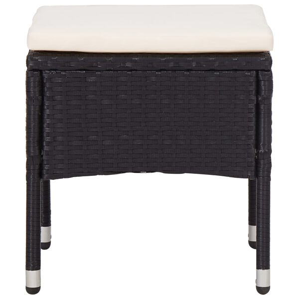 vidaXL Matgrupp för trädgården 5 delar konstrotting & akaciaträ svart