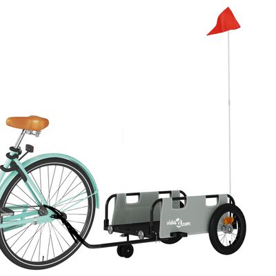 vidaXL Cykelvagn grå oxfordtyg och järn