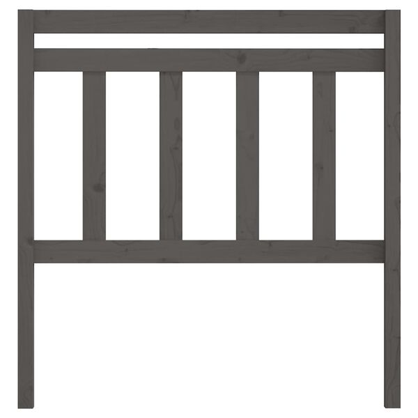 vidaXL Sänggavel grå 106x4x100 cm massiv furu