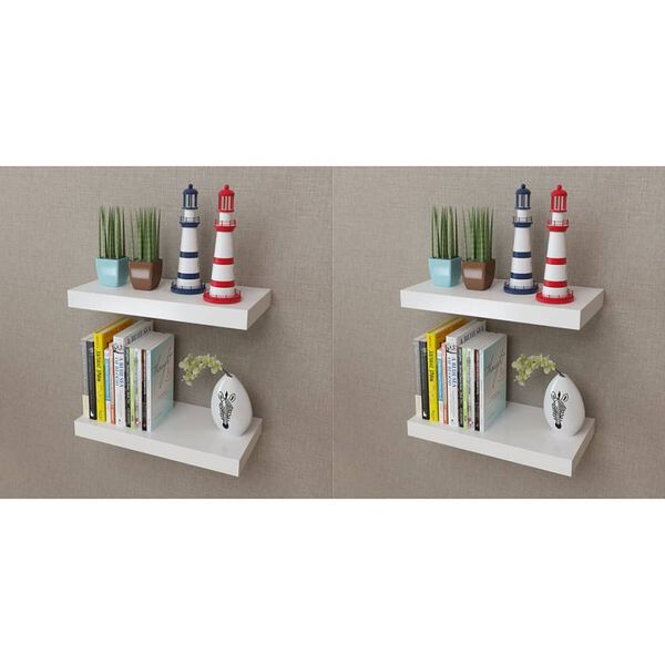 vidaXL Vägghyllor 4 st 40 cm vit