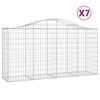 vidaXL Gabioner b&aring;gformade 7 st 200x50x100/120 cm galvaniserat j&auml;rn
