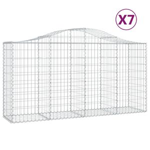 vidaXL Gabioner b&aring;gformade 7 st 200x50x100/120 cm galvaniserat j&auml;rn