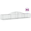 vidaXL Gabioner b&aring;gformade 6 st 300x50x40/60 cm galvaniserat j&auml;rn