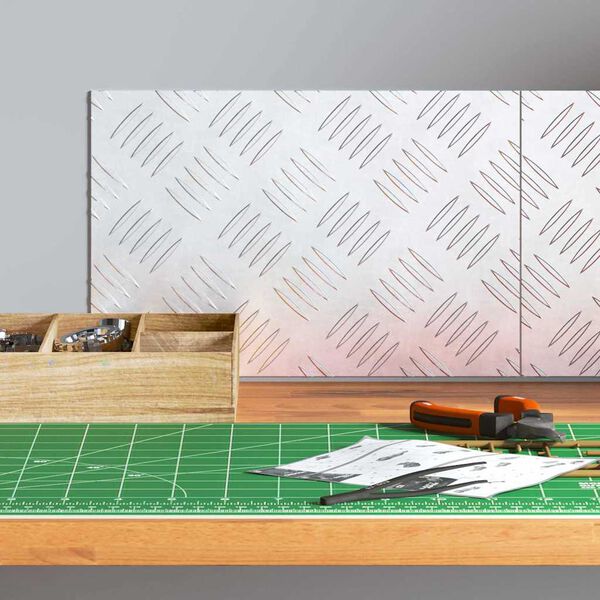 vidaXL Rutmönstrade Plattor 2 pcs Silver 30 x 20 cm Aluminium