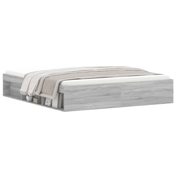 vidaXL S&auml;ngram gr&aring; sonoma 180x200 cm