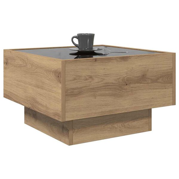 vidaXL Kaffeebord artisan ek 50 x 50 x 30 cm Konstruerat tr&auml;