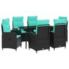 vidaXL Soffbord Set med kudde 7 pcs PE rotting och pulverlackerad st&aring;l