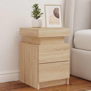vidaXL S&auml;ngbord med LED-lampor sonoma-ek 35x39x55 cm