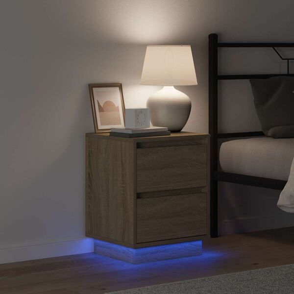 vidaXL Nattduksbord Sonoma-ek 39 x 34,5 x 50 cm Konstruerat tr&auml;