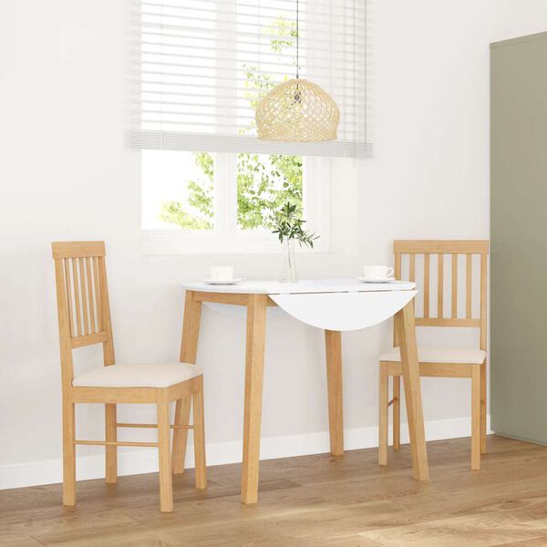 vidaXL Matstolar med dynor 2 st massivt trä gummi