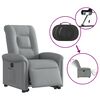 vidaXL Elektrisk reclinerf&aring;t&ouml;lj med uppresningshj&auml;lp ljusgr&aring; tyg