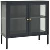 vidaXL Sk&auml;nk antracit 70x35x70 cm st&aring;l och glas