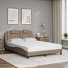vidaXL Bed "Viana" with Mattress Cappuccino 140x200 cm Faux Leather