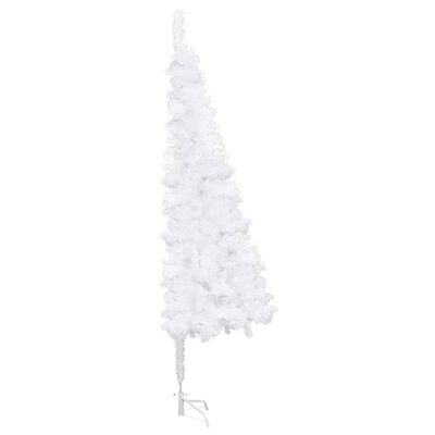 vidaXL Plastgran för hörn med LED och julgranskulor vit 120 cm PVC