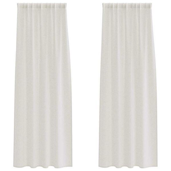 vidaXL Voile Gardin med gardiner 2 pcs Kr&auml;m 245 x 140 cm Polyester