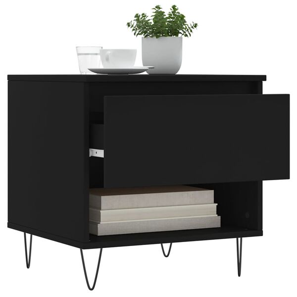 vidaXL Soffbord svart 50x46x50 cm konstruerat tr&auml;