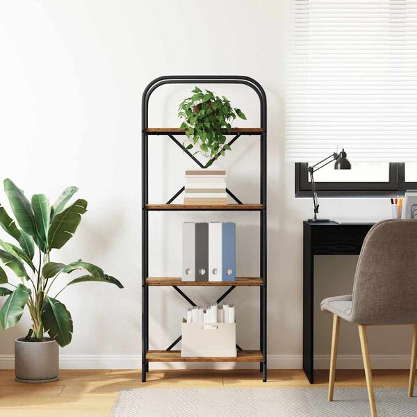 vidaXL Hyllsystem Gammalt trä 60 x 30 x 146 cm Konstruerat trä