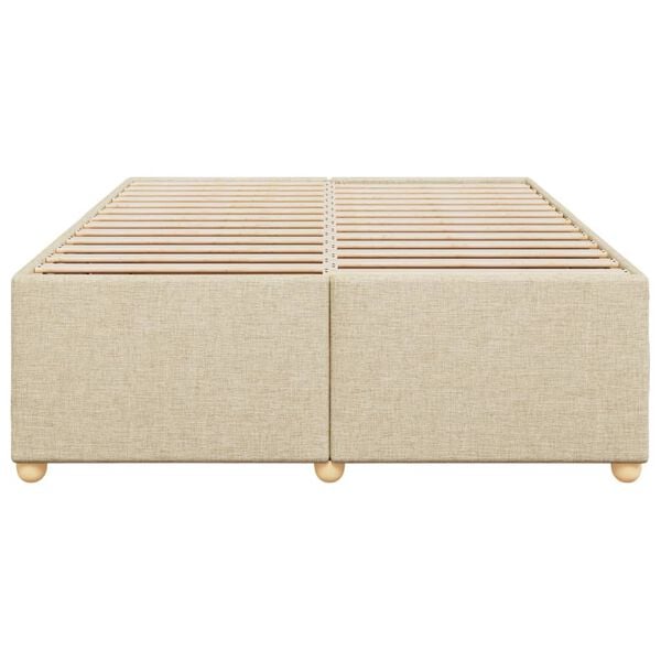 vidaXL Sängram utan madrass gräddvit 140x190 cm tyg