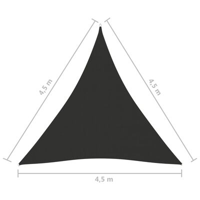 vidaXL Solsegel Oxfordtyg trekantigt 4,5x4,5x4,5 m antracit