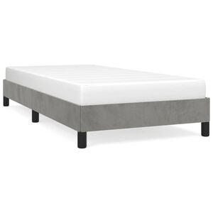 vidaXL S&auml;ngram utan madrass ljusgr&aring; 100x200 cm sammet