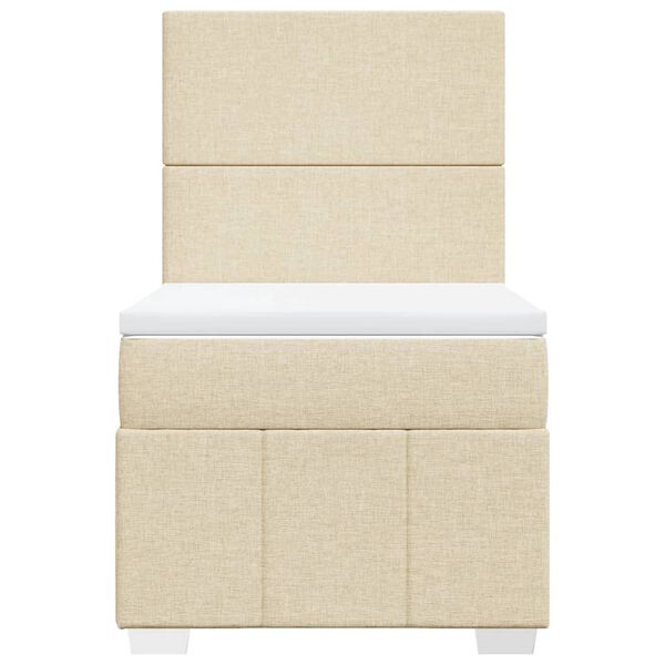 vidaXL Rams&auml;ng med madrass gr&auml;ddvit 90x200 cm tyg